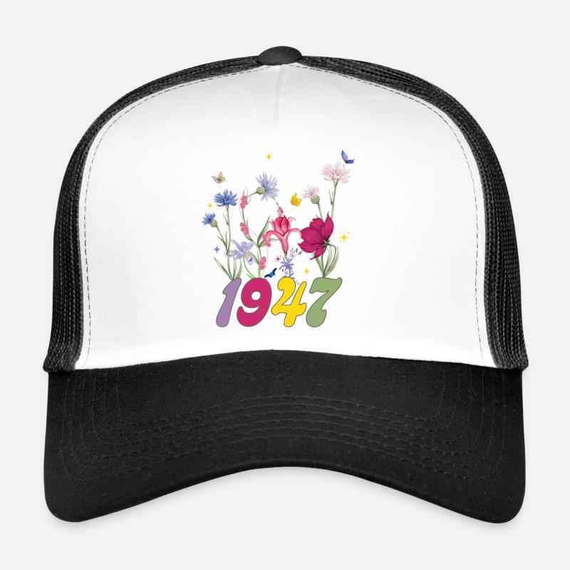 Année de naissance 1947 fleurs sauvages Casquette trucker 