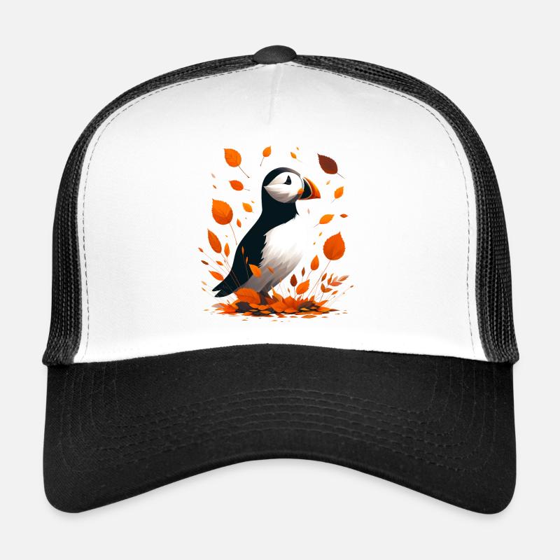 Papageitaucher im Herbst - Trucker Cap - Weiß/Schwarz