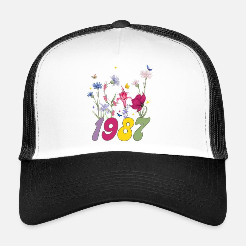 Année de naissance 1987 fleurs sauvages Casquette trucker 