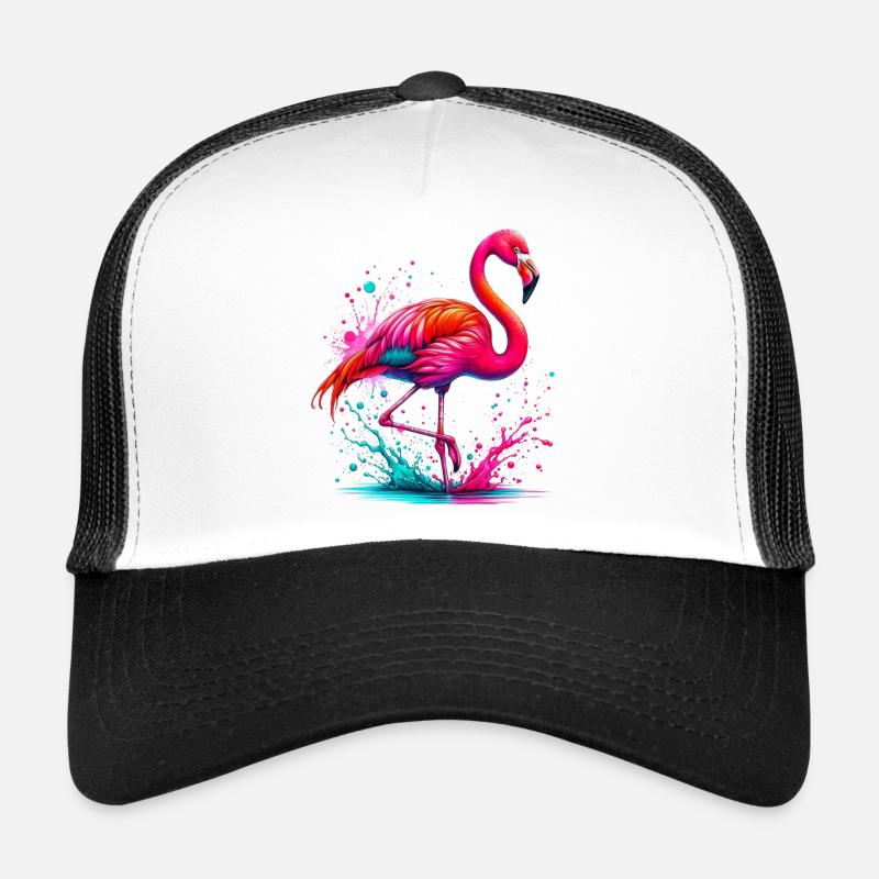Flamingo - Trucker Cap - Weiß/Schwarz