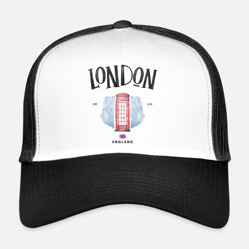 Londres Red Phone Booth Aquarelle Casquette trucker 