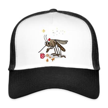 Mosquito looks forward to Christmas - Trucker Cap - white/black - Front