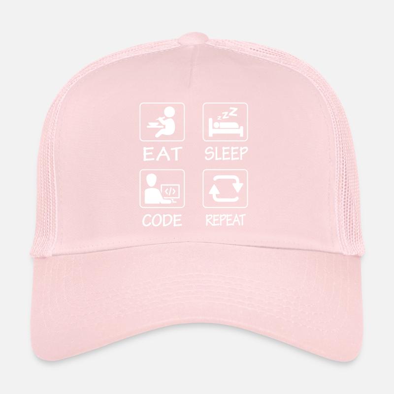 Eat Sleep Code Repeat Casquette trucker 