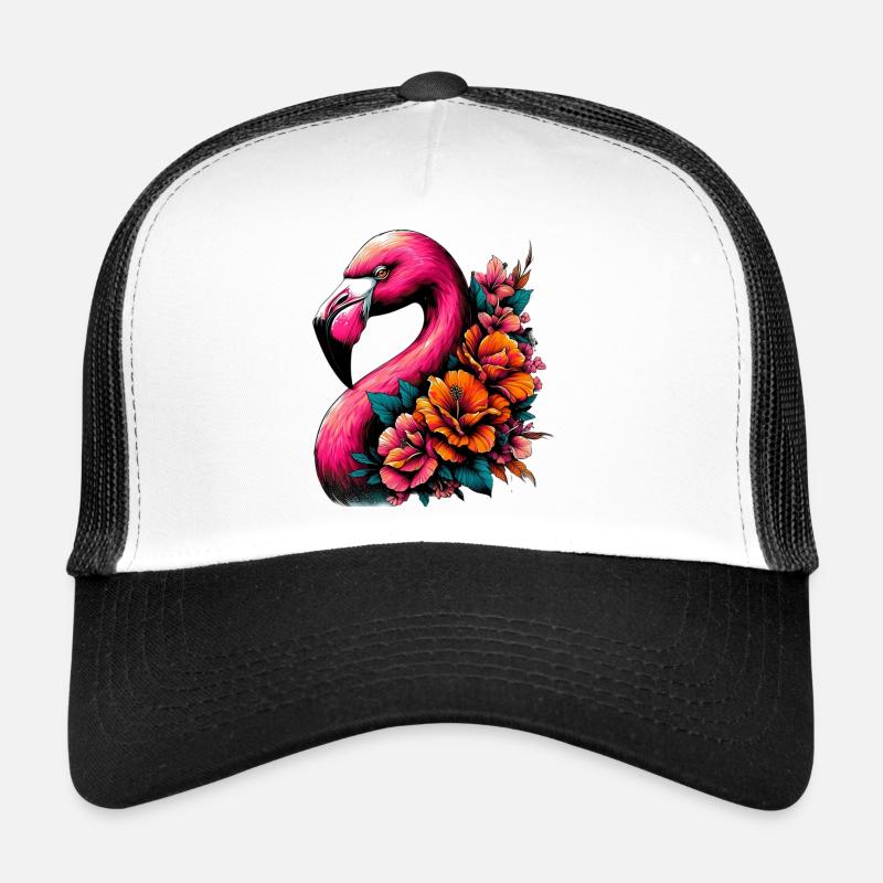 Flamingo - Trucker Cap - Weiß/Schwarz