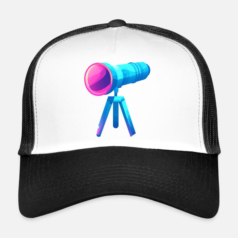 Flat and Colorful Telescope Design Trucker Cap