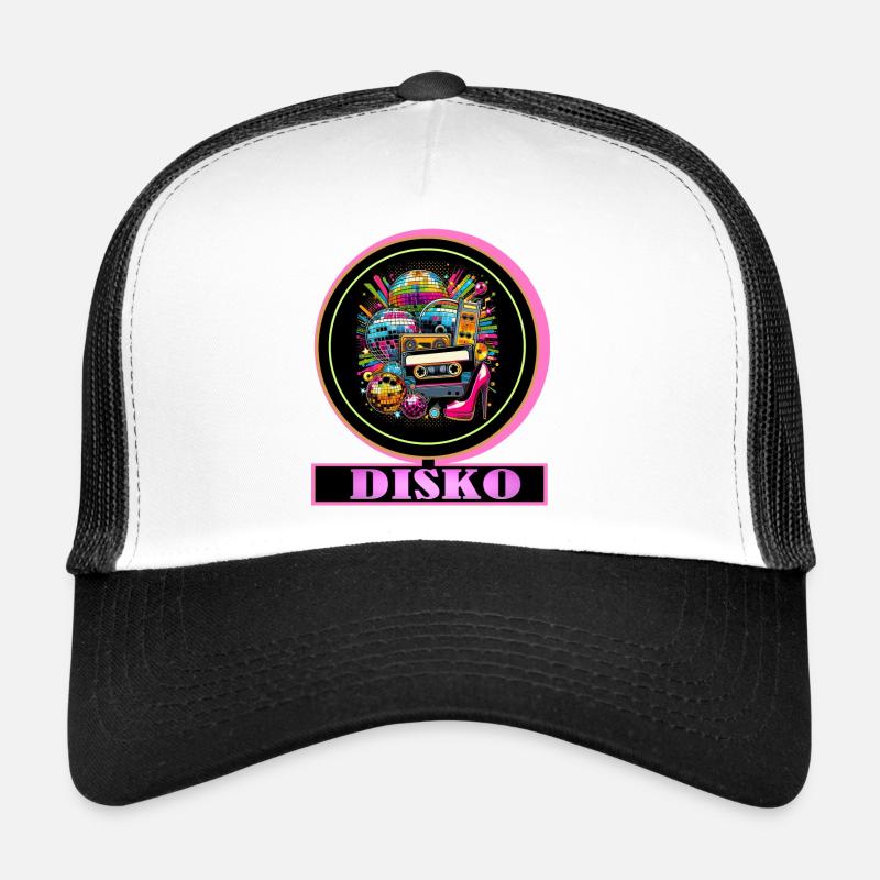 Disco Retro Kassette Neon Glanz Trucker Cap