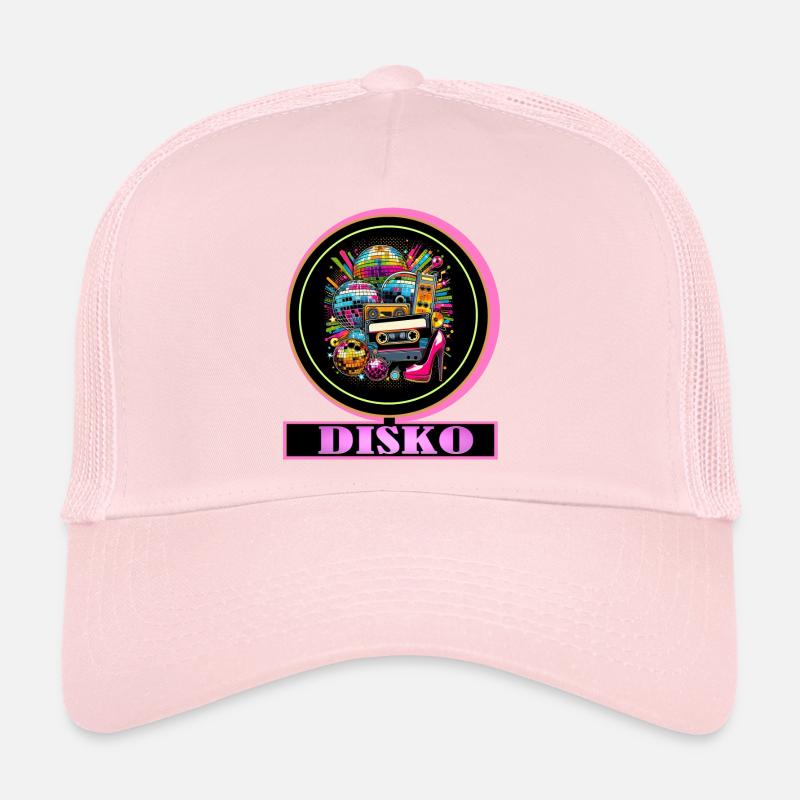 Disco Retro Cassette Neon Gloss Casquette trucker 