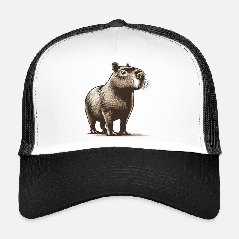 Capybara - Trucker Cap - Weiß/Schwarz