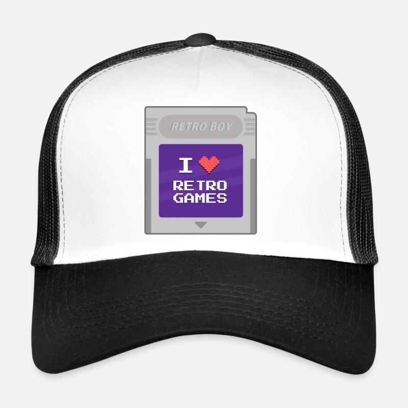 Retro Boy - Jeg elsker retrospil - Trucker cap - hvid/sort