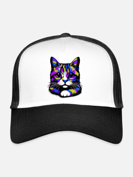 Cat - Trucker Cap - white/black - Front