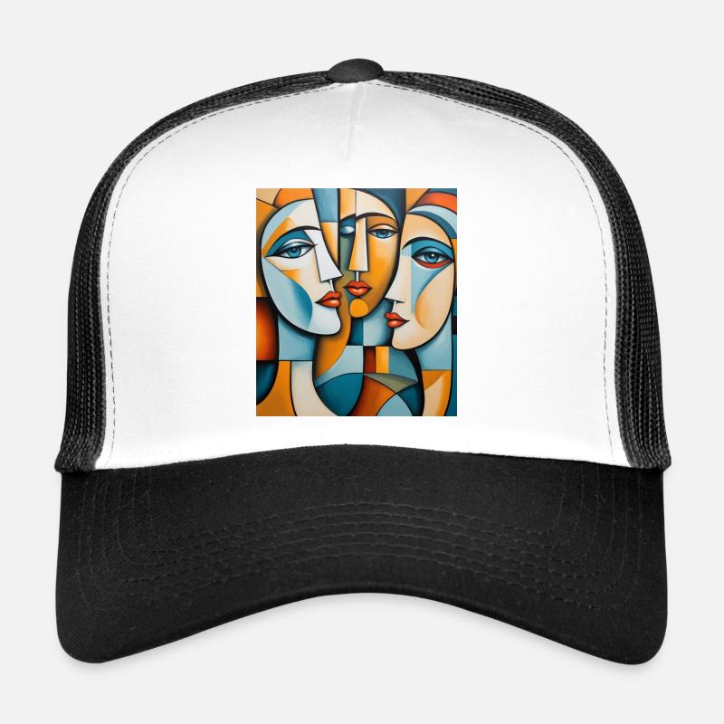Abstract portrait - Trucker Cap - white/black