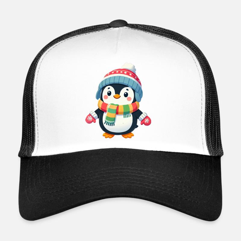 Bande dessinée Pingouin - Casquette trucker  - blanc/noir