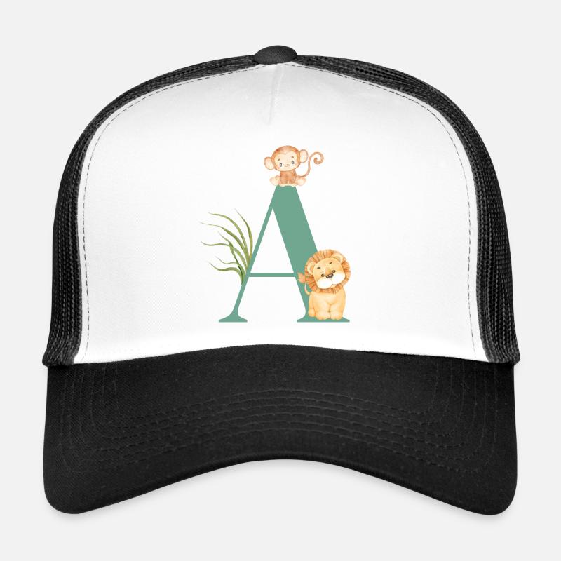 Lettre a vert animaux jungle Casquette trucker 