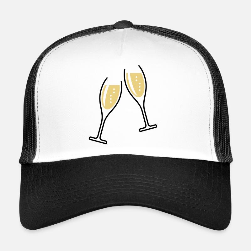 2 Sektgläser (Sekt / Oval / Offen / 2C) Trucker Cap