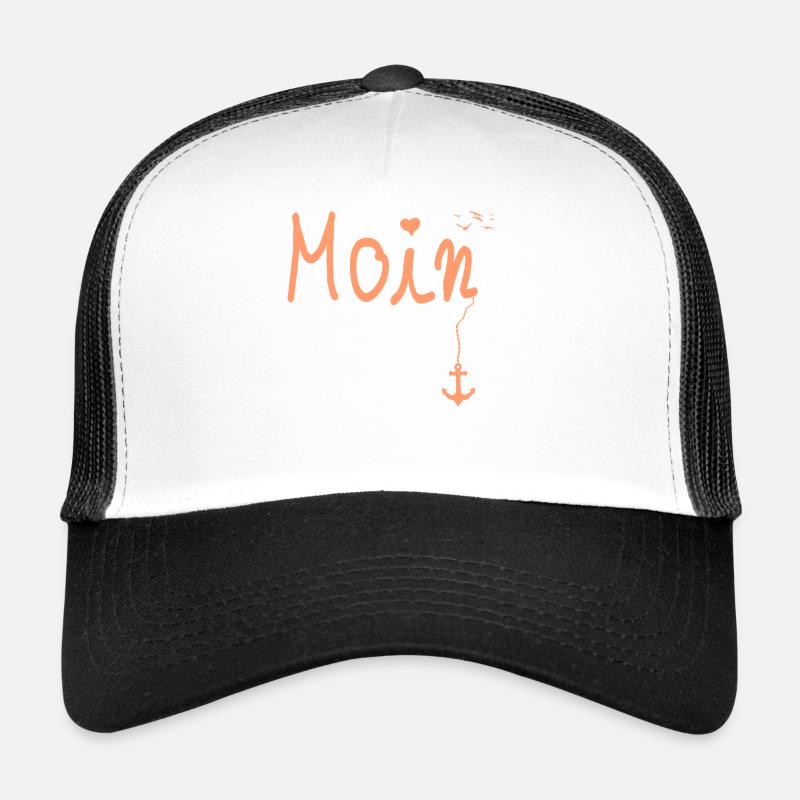 Moin Welcome Moin with Seagull in Orange Trucker Cap