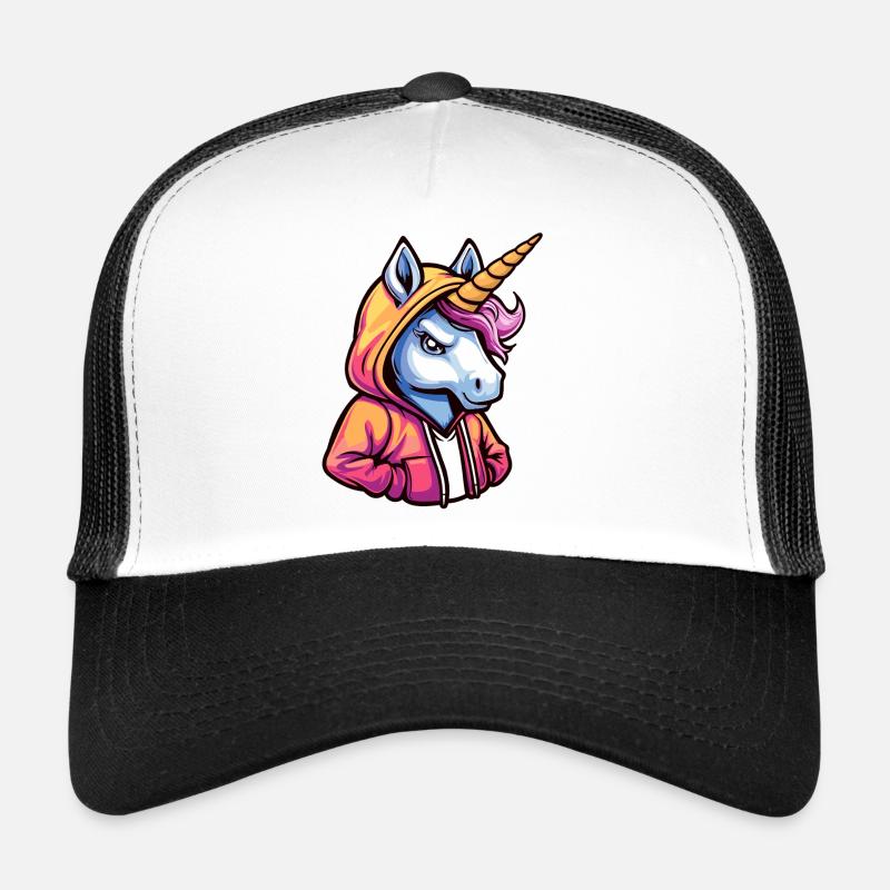 Unicorn angry magic fantasy Trucker Cap