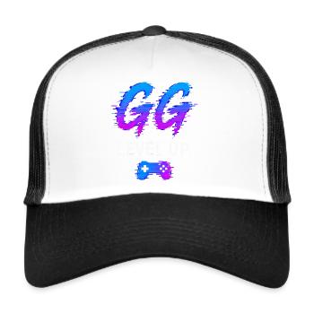 Pixel Glitch - Trucker Cap - white/black - Front