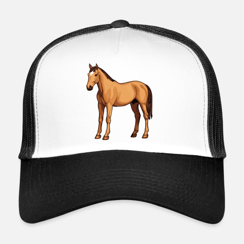 Cheval - Casquette trucker  - blanc/noir