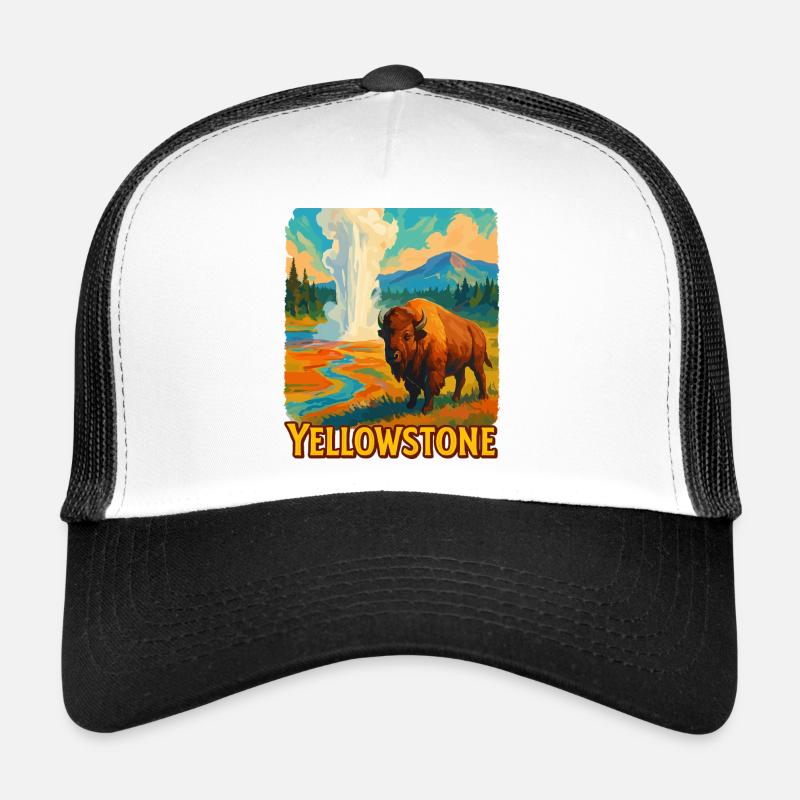 Yellowstone Bison Geyser Casquette trucker 