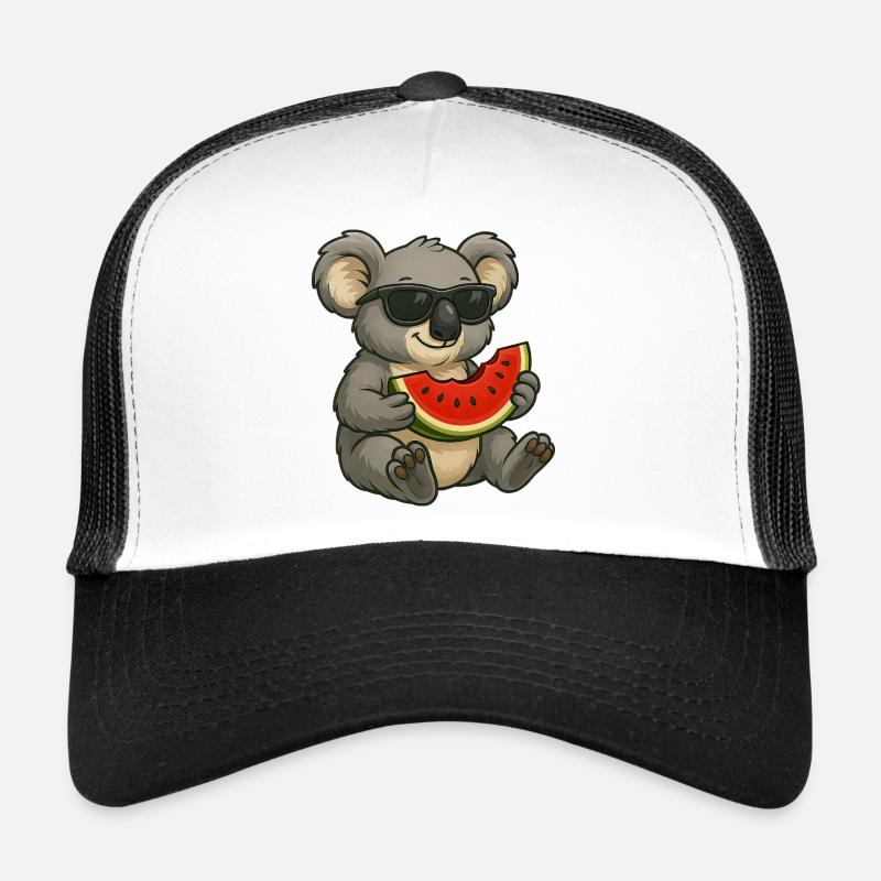 Cute Koala with Watermelon Summer Cartoon Trucker Cap
