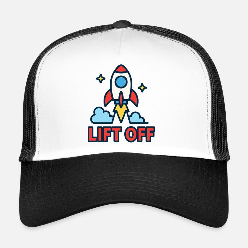 Galactic Ascension - Rocket Design - Trucker Cap - white/black
