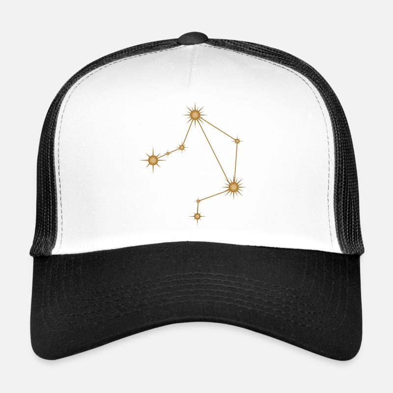Star Constellation Libra Zodiac Birth Sign Golden Trucker Cap