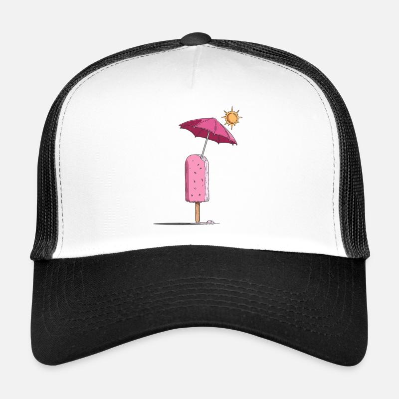 Rêve d’été sur glace avec parasol Casquette trucker 