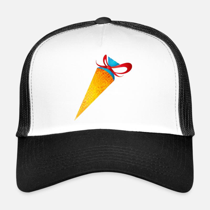 Cône d’école coloré avec ruban rouge Casquette trucker 