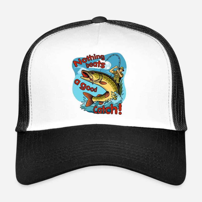 Rien ne vaut une bonne conception de pêche - Casquette trucker  - blanc/noir