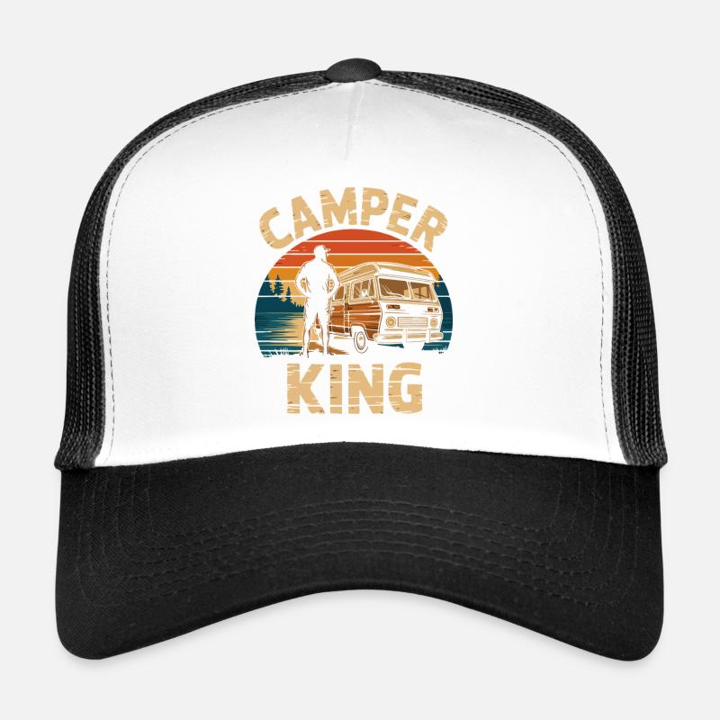 Vintage Camper King Sunset Design Casquette trucker 