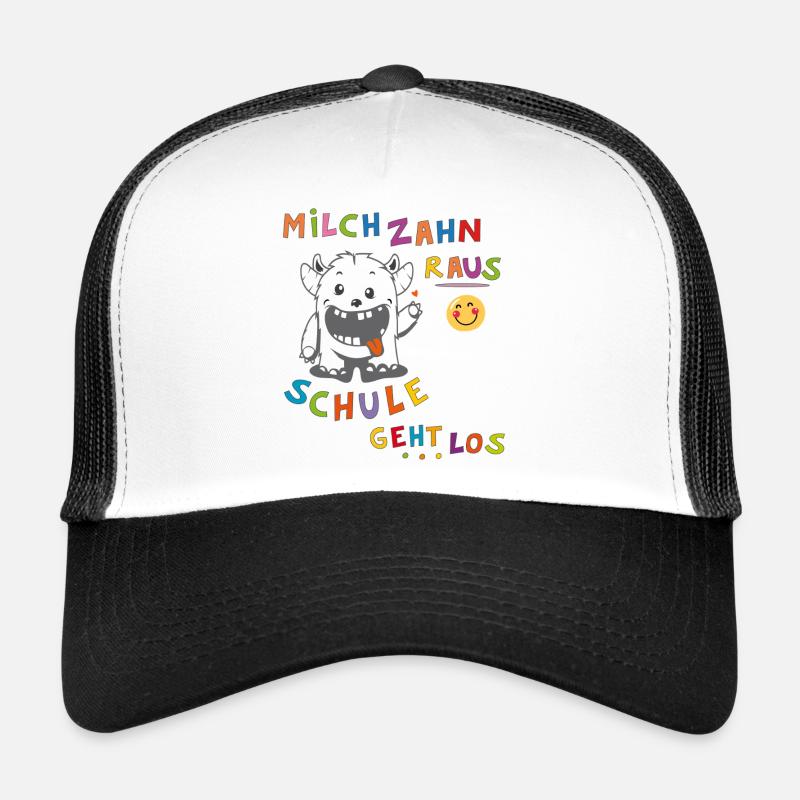 Schule Einschulung Monster - Trucker Cap - Weiß/Schwarz