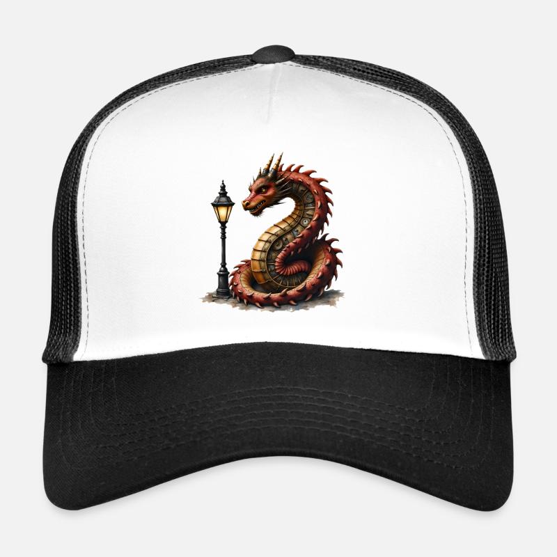 Dragon Steampunk avec lanterne Casquette trucker 