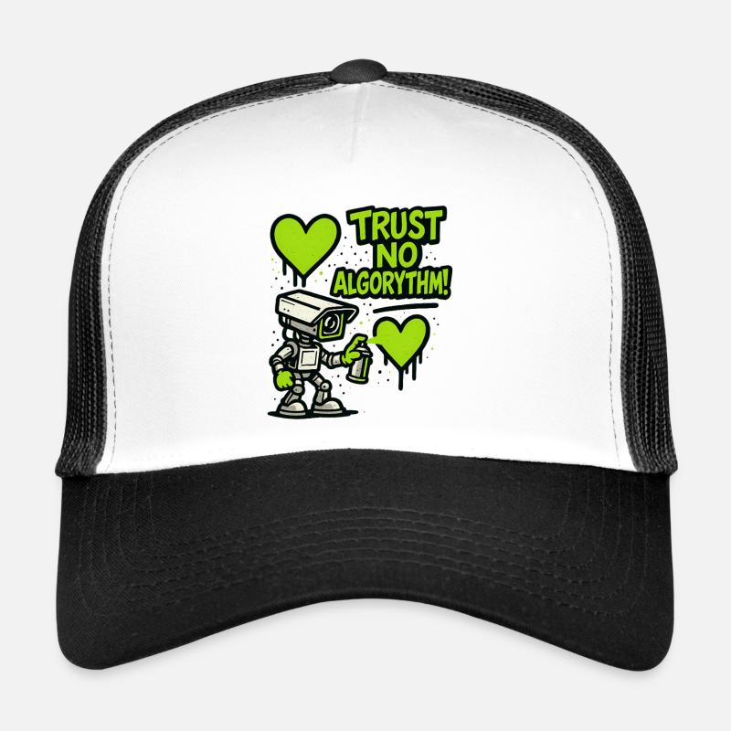 Robot avec cœur et message anti-algorithme Casquette trucker 