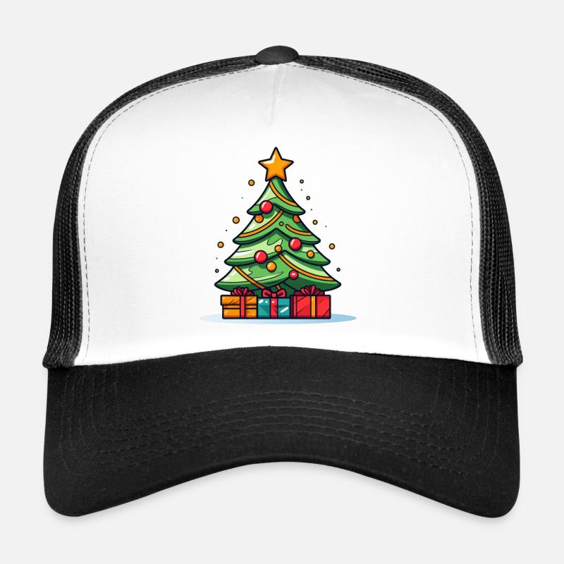 Vibrant Christmas Tree with Gift Splendor - Trucker Cap - white/black