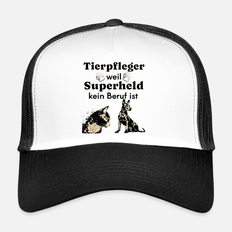 Tierpfleger weil Superheld kein Beruf ist  - Trucker Cap - Weiß/Schwarz