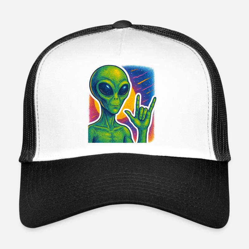 Illustration d'une main de roche extraterrestre galactique Casquette trucker 