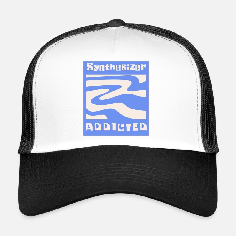 Synthesizer addicted Synth Modular - Trucker Cap - Weiß/Schwarz