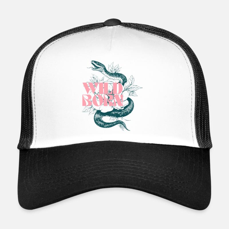 Wild geborene Schlange und Blatt Design Trucker Cap