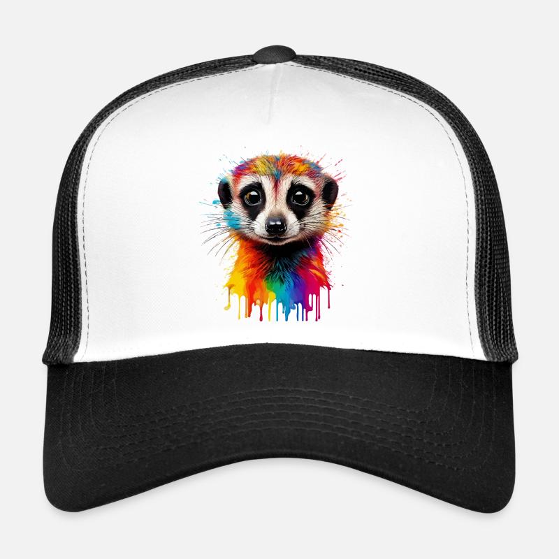 Farbiger Erdmännchen-Portraitdruck Trucker Cap