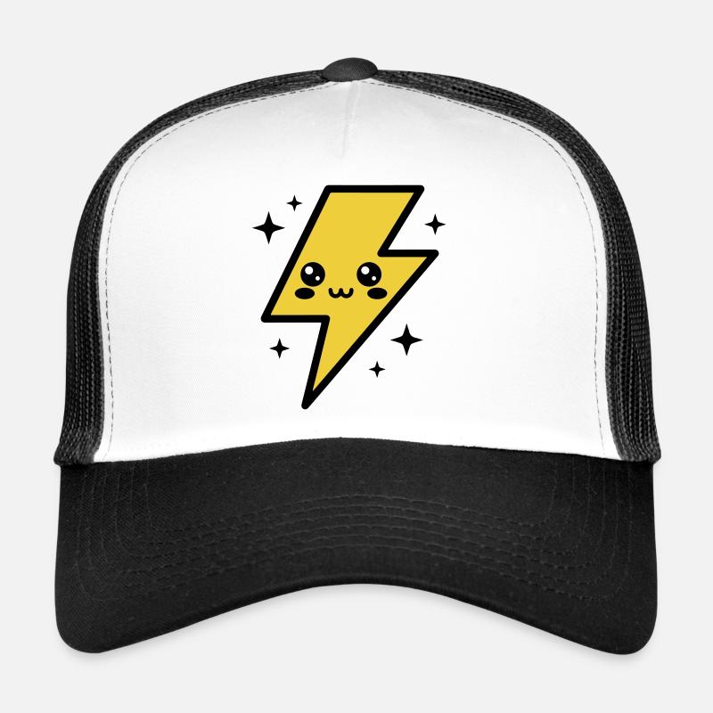 Éclair kawaii avec visage expressif Casquette trucker 