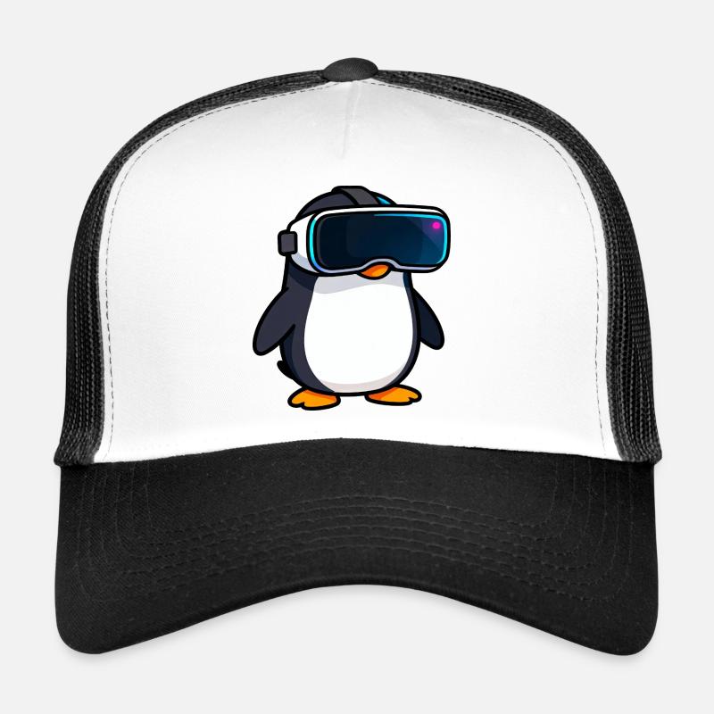 Nerdiger Pinguin VR Gaming PC Zocker Design Trucker Cap