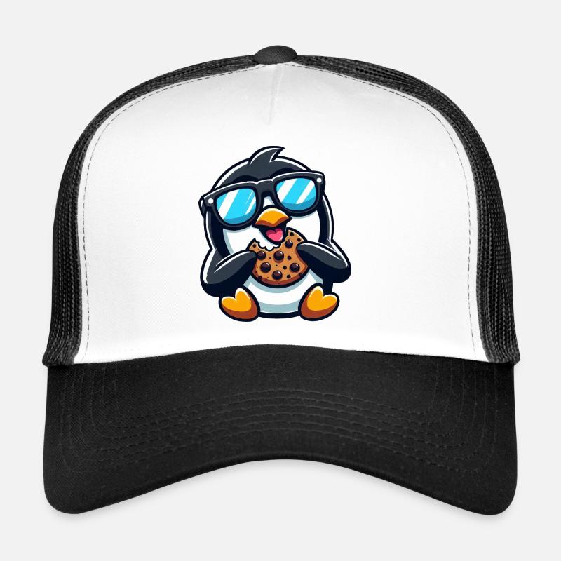 Mignon Pingouin Cookie Dessin animé Dessert Snacking Casquette trucker 