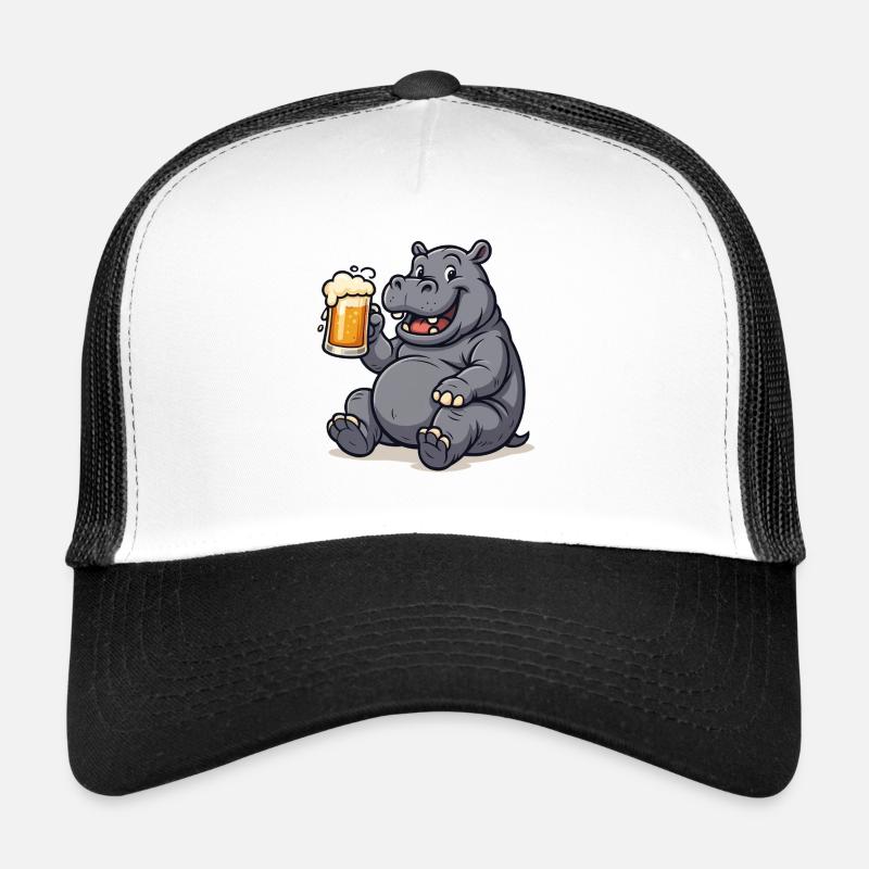 Nilpferd mit Pint Bierfreude Trucker Cap