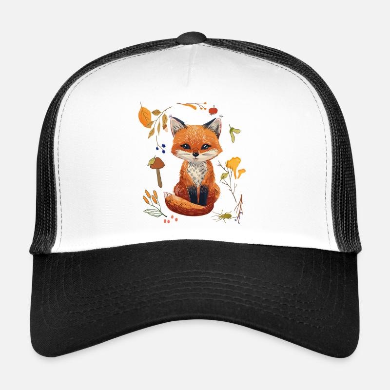 Fuchs im Wald - Trucker Cap - Weiß/Schwarz