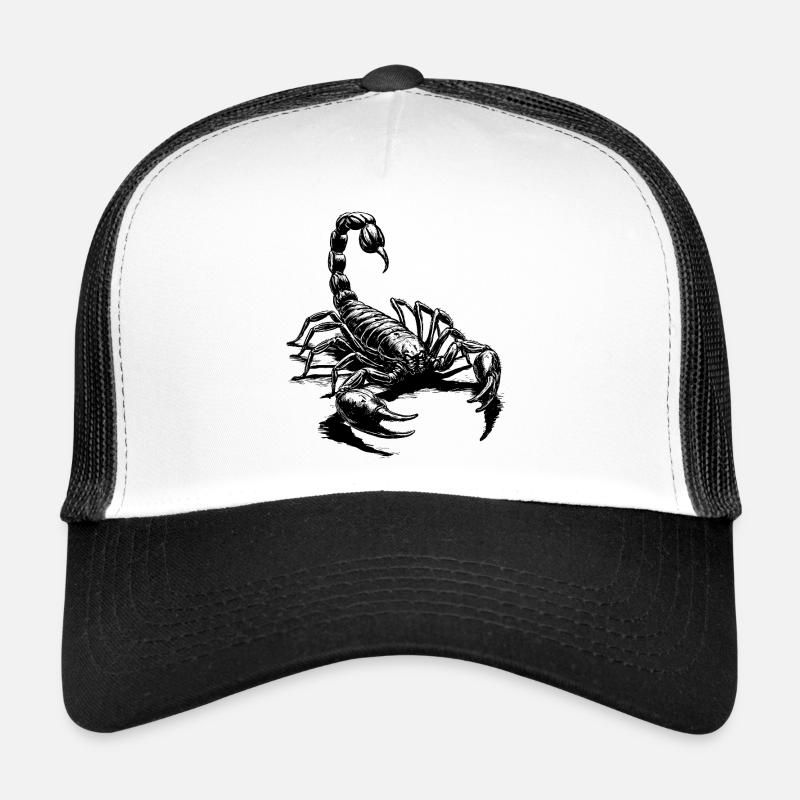 Skorpion schwarz - Trucker Cap - Weiß/Schwarz