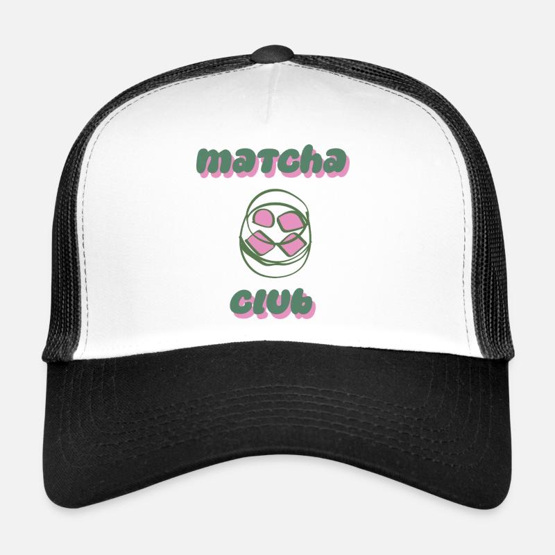 Matcha Club - Verspielt - Trucker Cap - Weiß/Schwarz