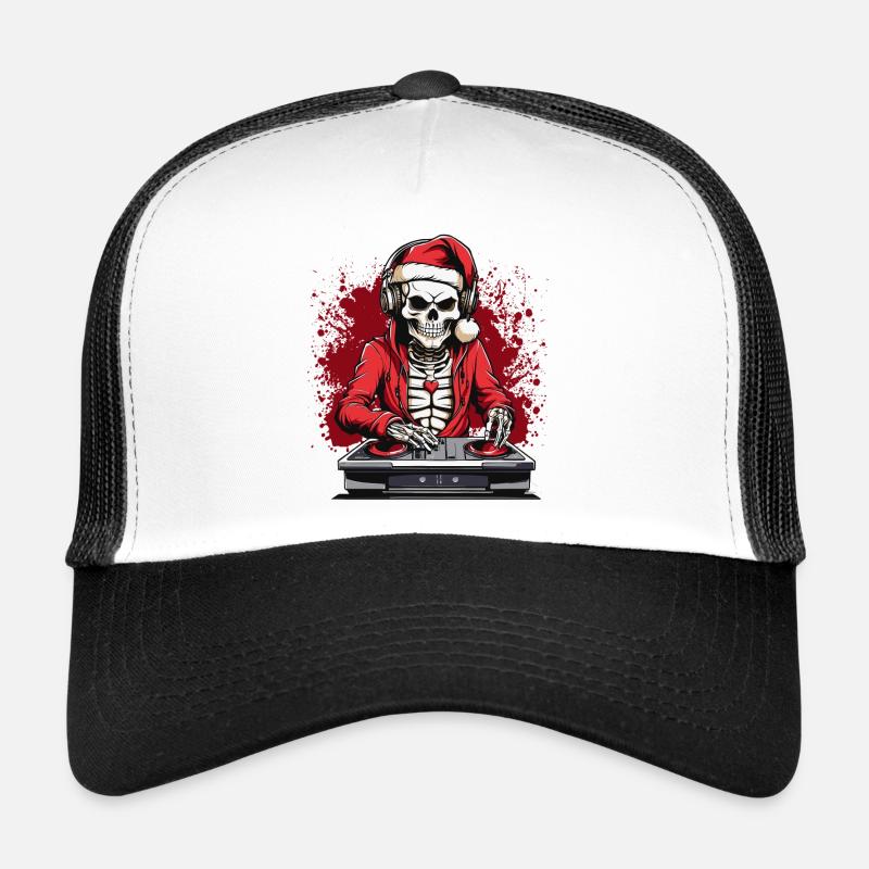 X-mas Skull Dj - Trucker Cap - white/black