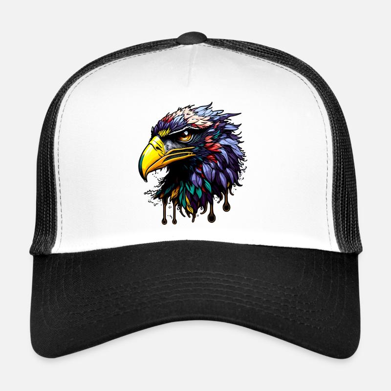 Bunter Adler mit hellen Federn Trucker Cap