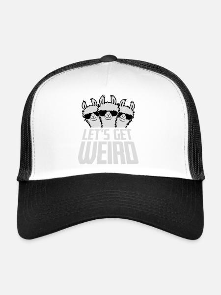 Let's Get Weird 3 Llama Friends Team Sunglasses - Trucker Cap - white/black - Front