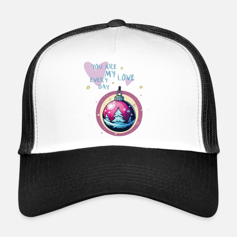 Weihnachtskugel Liebe  - Trucker Cap - Weiß/Schwarz